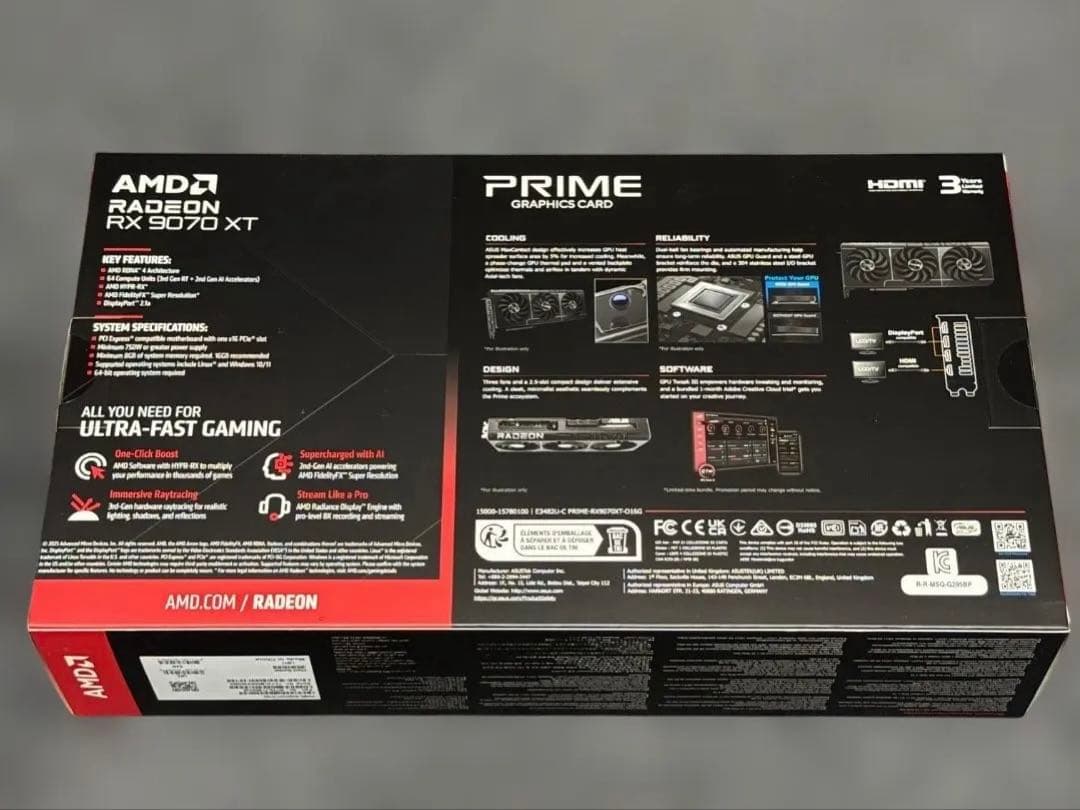 新品 保証付 ASUS PRIME RX9070XT 16GB OC