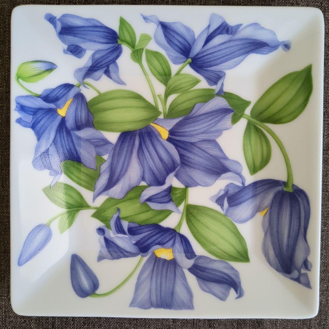 TAITU Italy butique Clematis 角皿 花柄 4枚