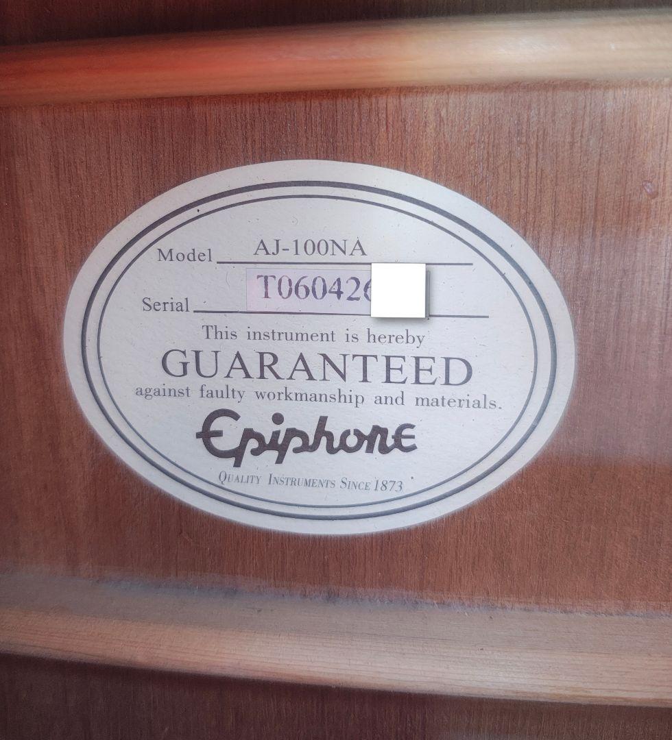 美品 Epiphone AJ-100 NA PU搭載 エレアコ 高級牛骨サドル