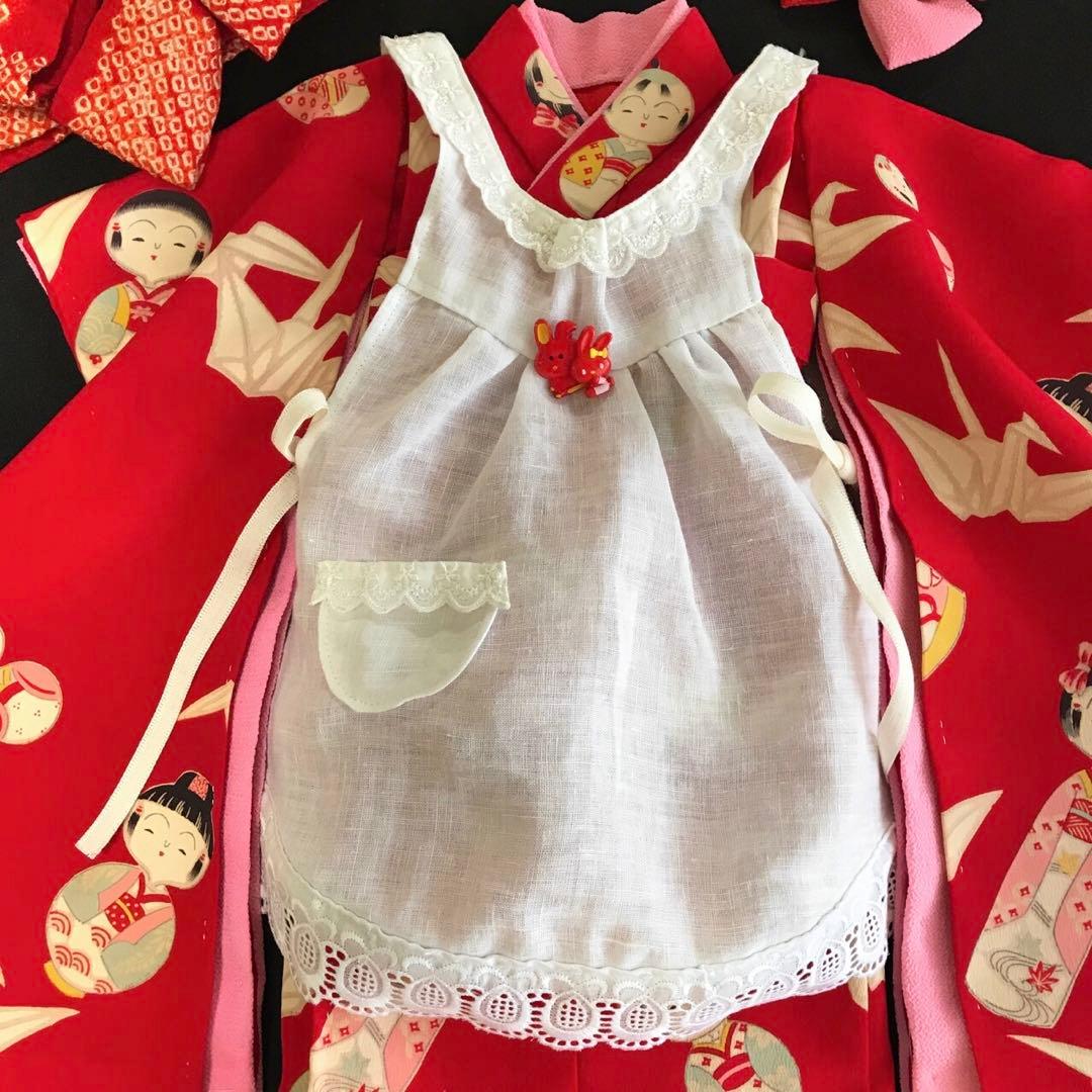 ＊ 市松人形 15号 折鶴 こけし 着物 エプロン 帯 人形 ＊