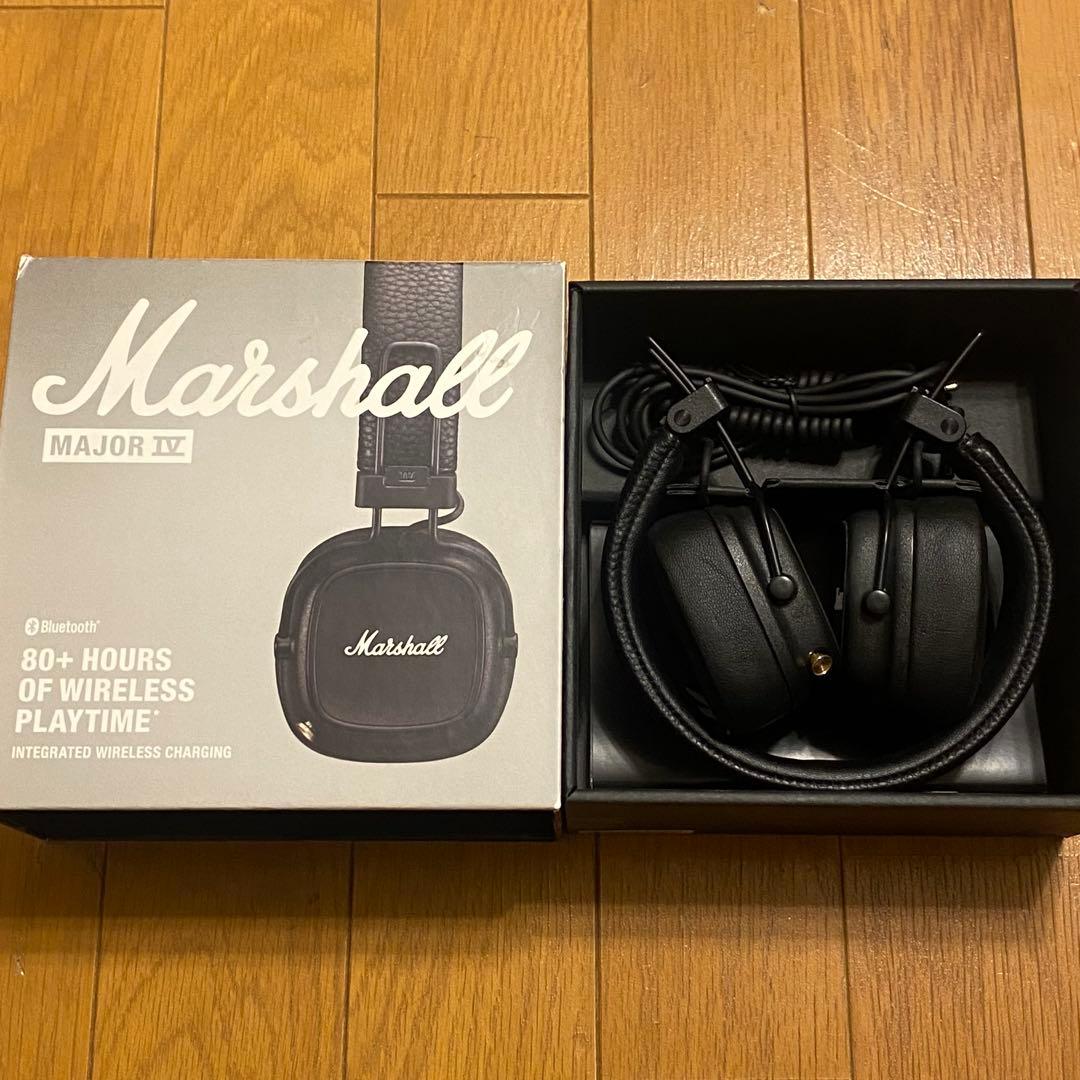 【箱付き】Marshall ブラックワイヤレスヘッドホン