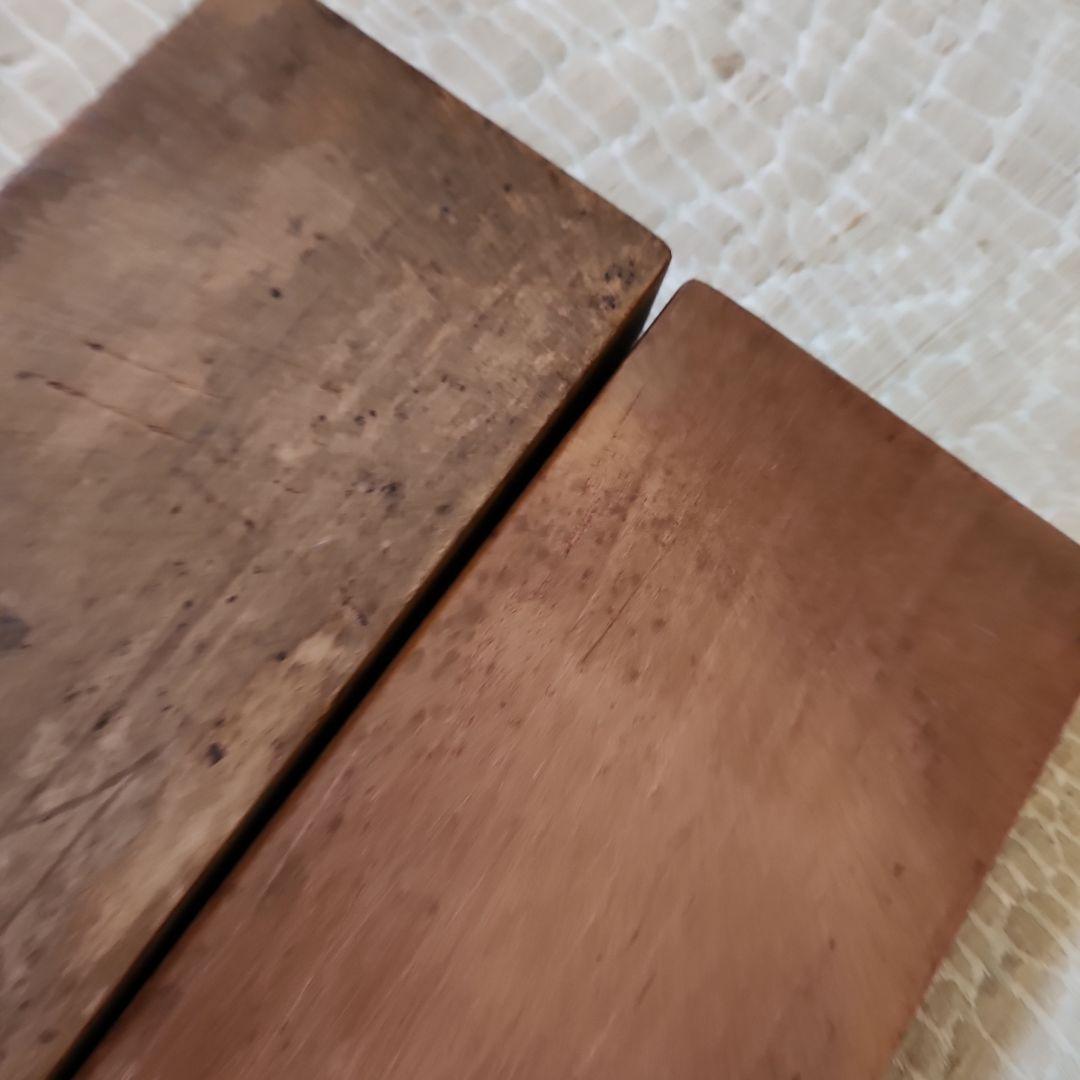 ※まめ※　菓子木型2点セット-10　古い 木型 菓子型 和菓子 木製