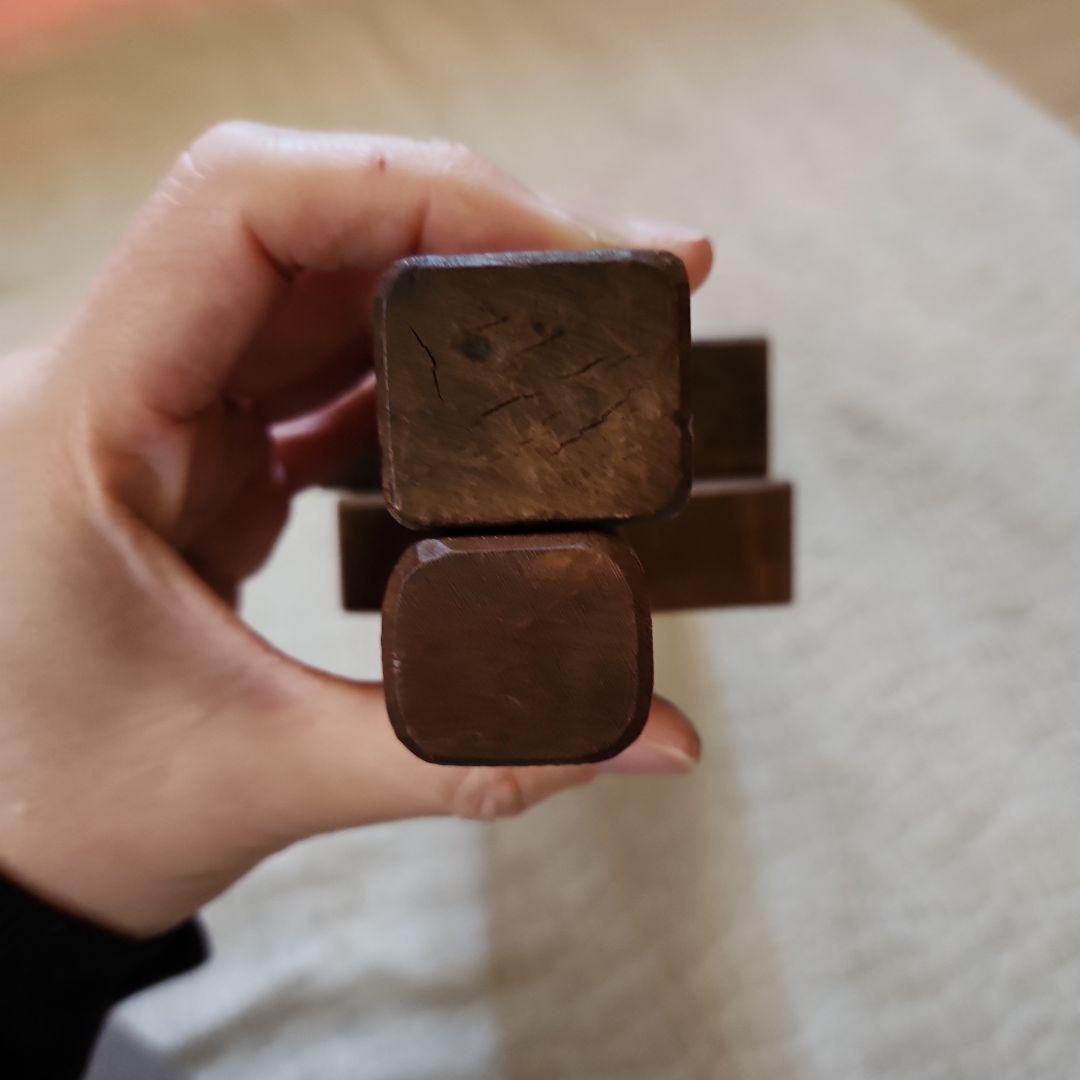 ※まめ※　菓子木型2点セット-10　古い 木型 菓子型 和菓子 木製