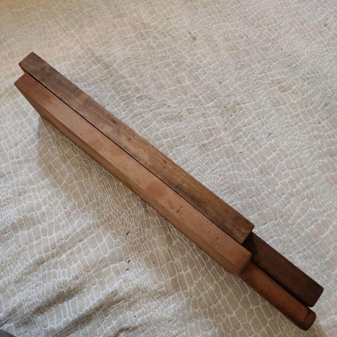 ※まめ※　菓子木型2点セット-10　古い 木型 菓子型 和菓子 木製