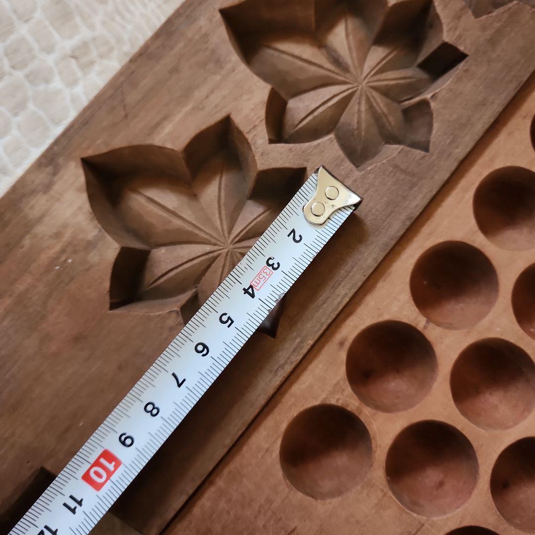 ※まめ※　菓子木型2点セット-10　古い 木型 菓子型 和菓子 木製