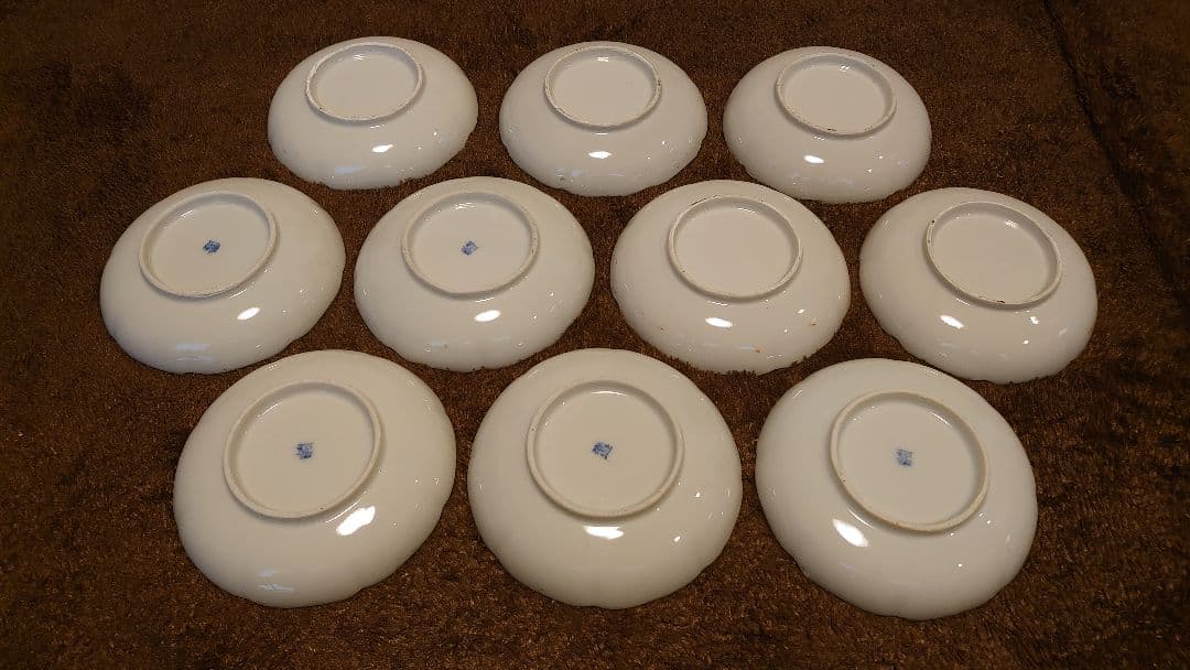 古伊万里　伊万里　豆皿　色絵　金襴手　華の図　２種　１０客