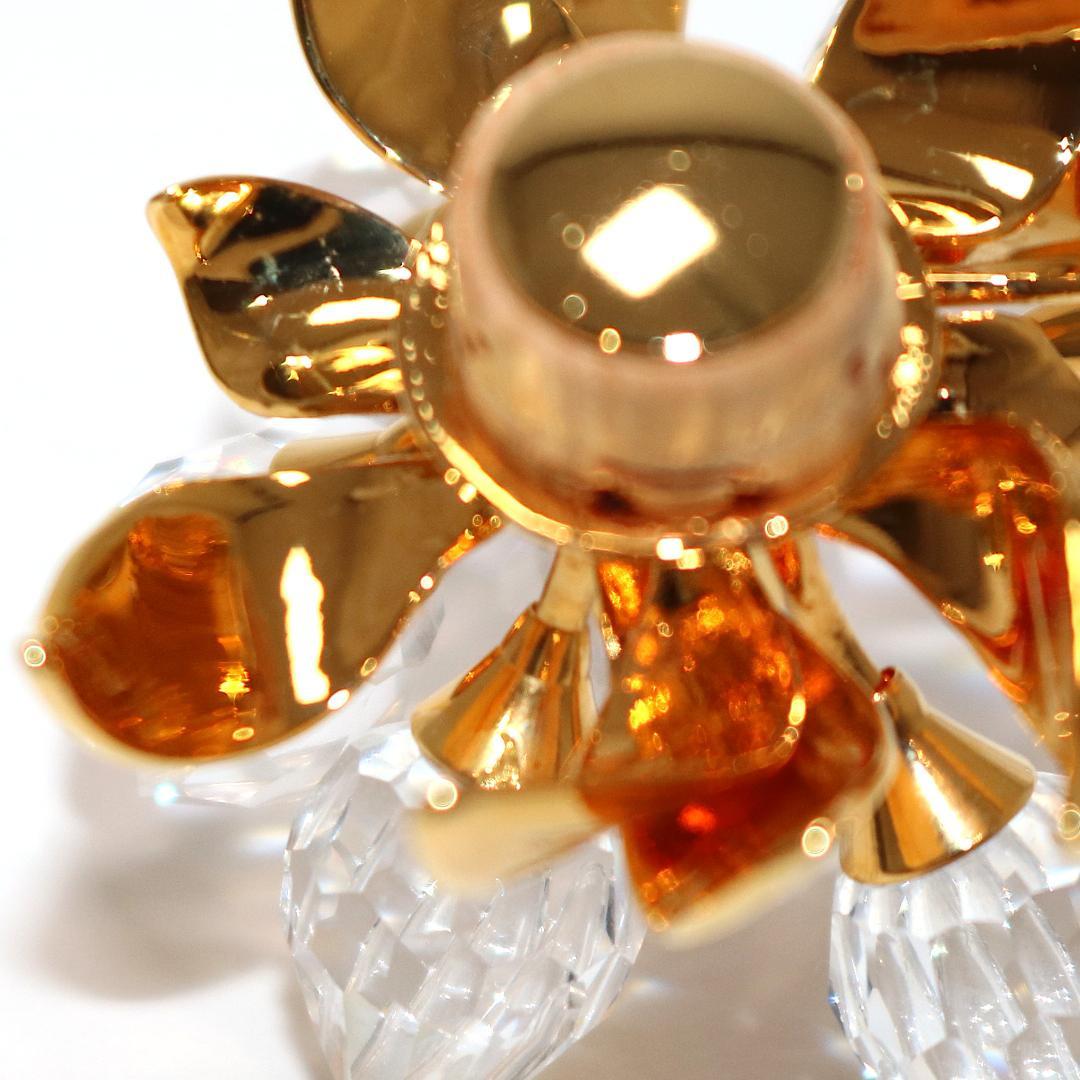 【極美品】スワロフスキー チューリップ フラワー クリスタル 花瓶 香水瓶