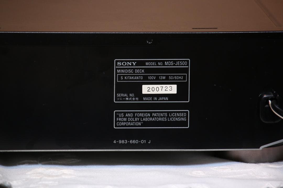 SONY MDS-JE500　MD プレイヤー/レコーダー　日本製　完動品