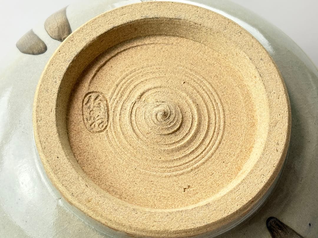 京焼 名工【三浦竹軒】作 『光琳松図』寿鉢 （記念米原）共箱共布 C−2627