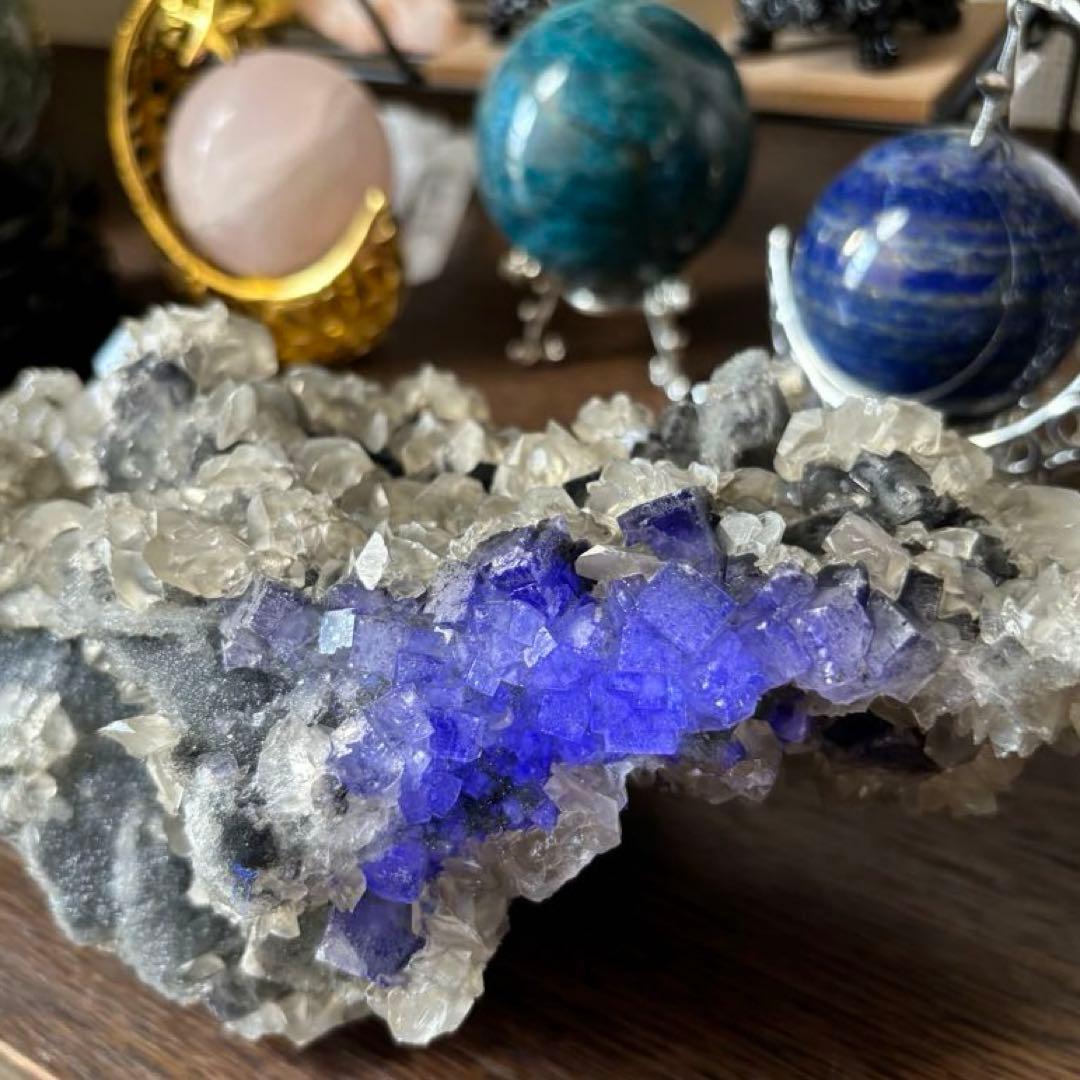 アポフィライト&スファレライト&フローライト共生＊原石標本＊パワーストーン天然石