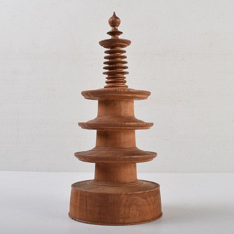 仏教美術　奈良　青柴園造　木彫　百万塔　共箱　M　R9654