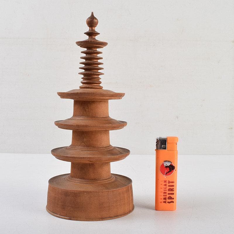 仏教美術　奈良　青柴園造　木彫　百万塔　共箱　M　R9654