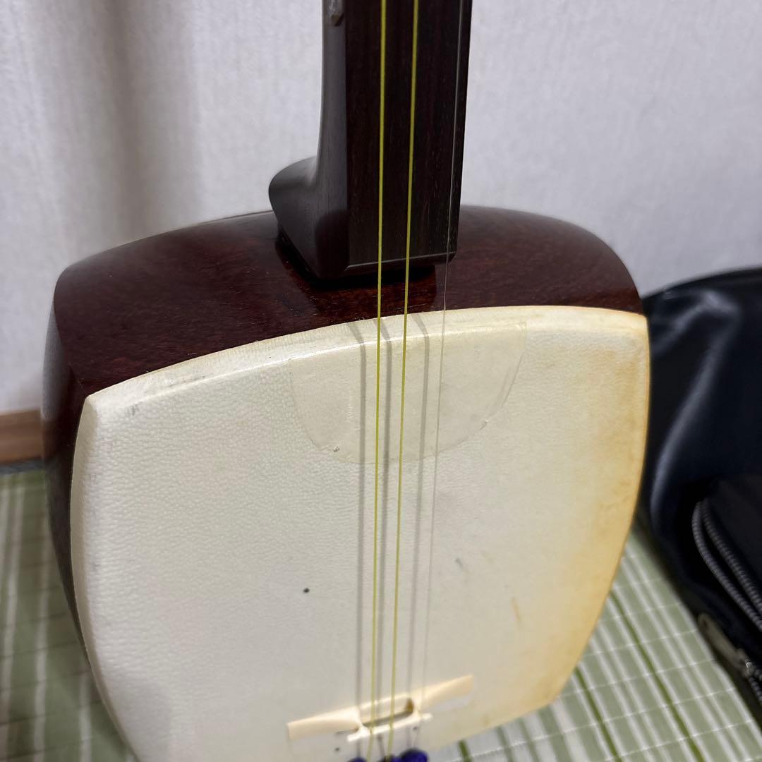 三味線　和楽器　東さわり　すだれ彫　バチ　撥　弦　駒　ソフトケース
