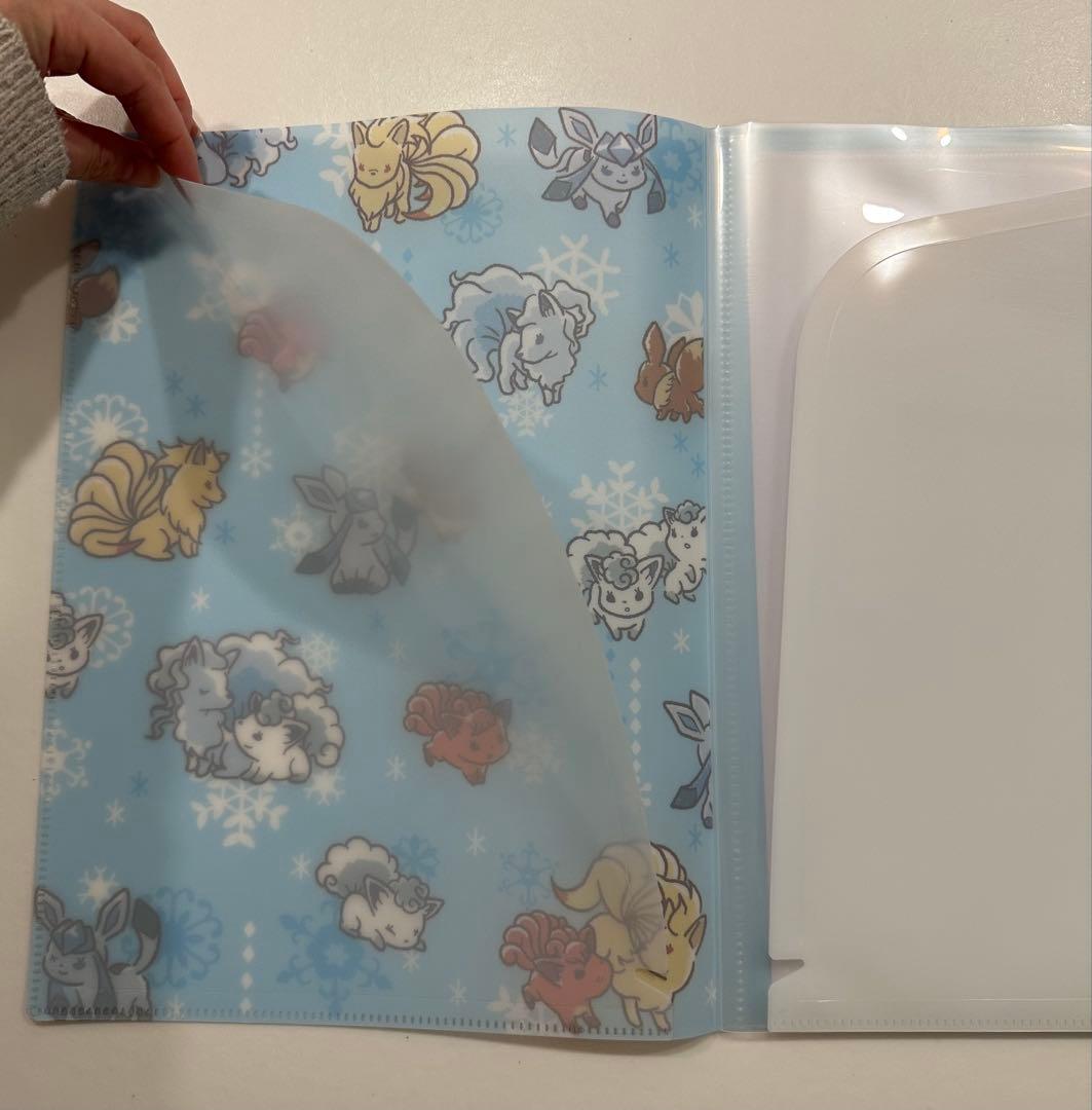 イッツデモ　ポケモン　イーブイ・グレイシアファスナー付きマルチクリアファイル