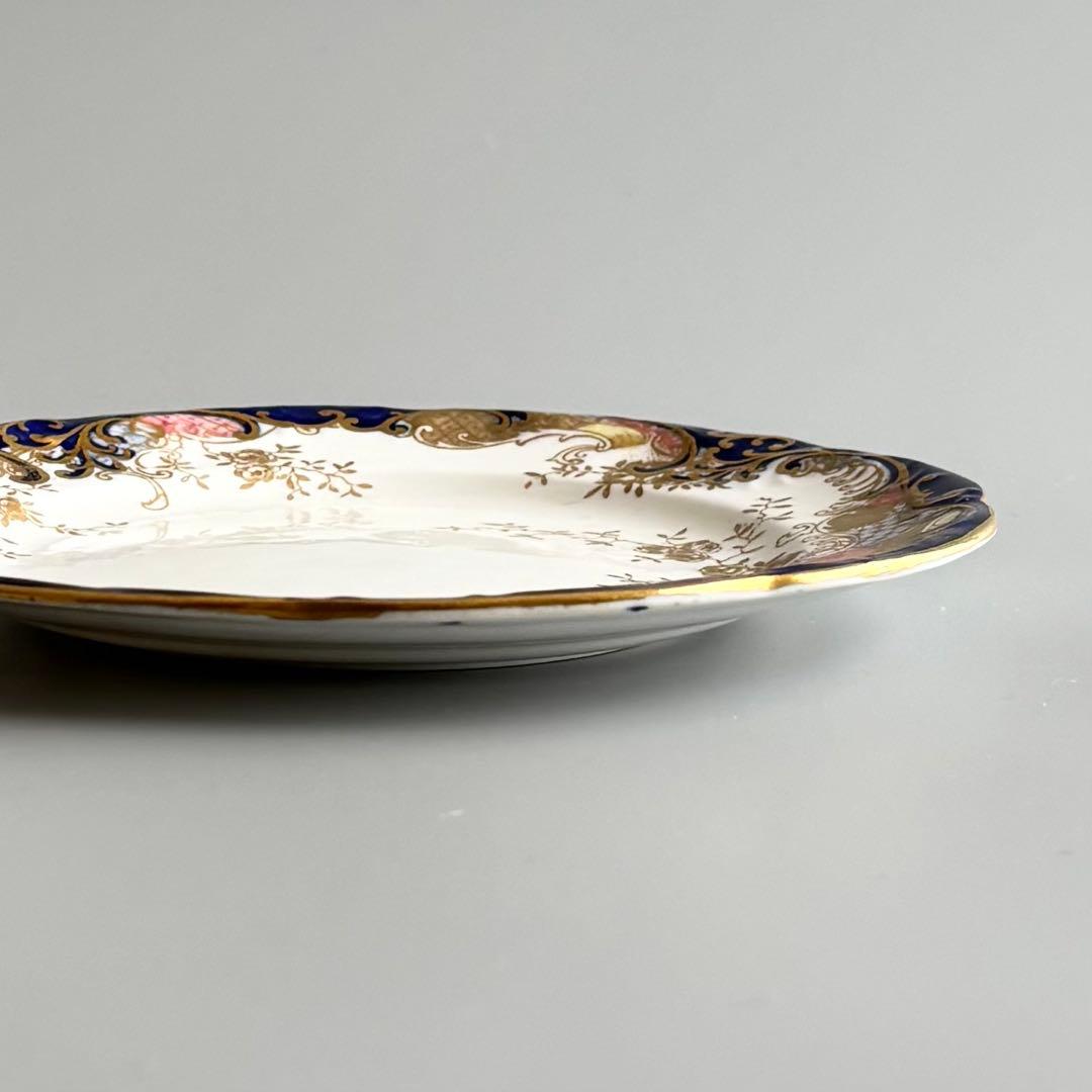 英国製アンティーク　AYNSLEY 金彩コバルト 花文　エインズレイ【稀少品】
