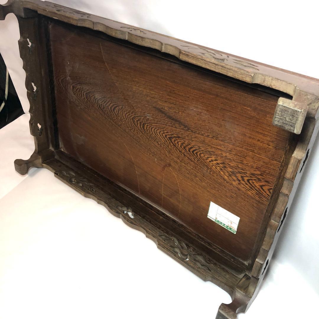 盆栽台,　花台　飾り台 盆栽卓　61.5㎝、4.9kg 天然木アンティーク