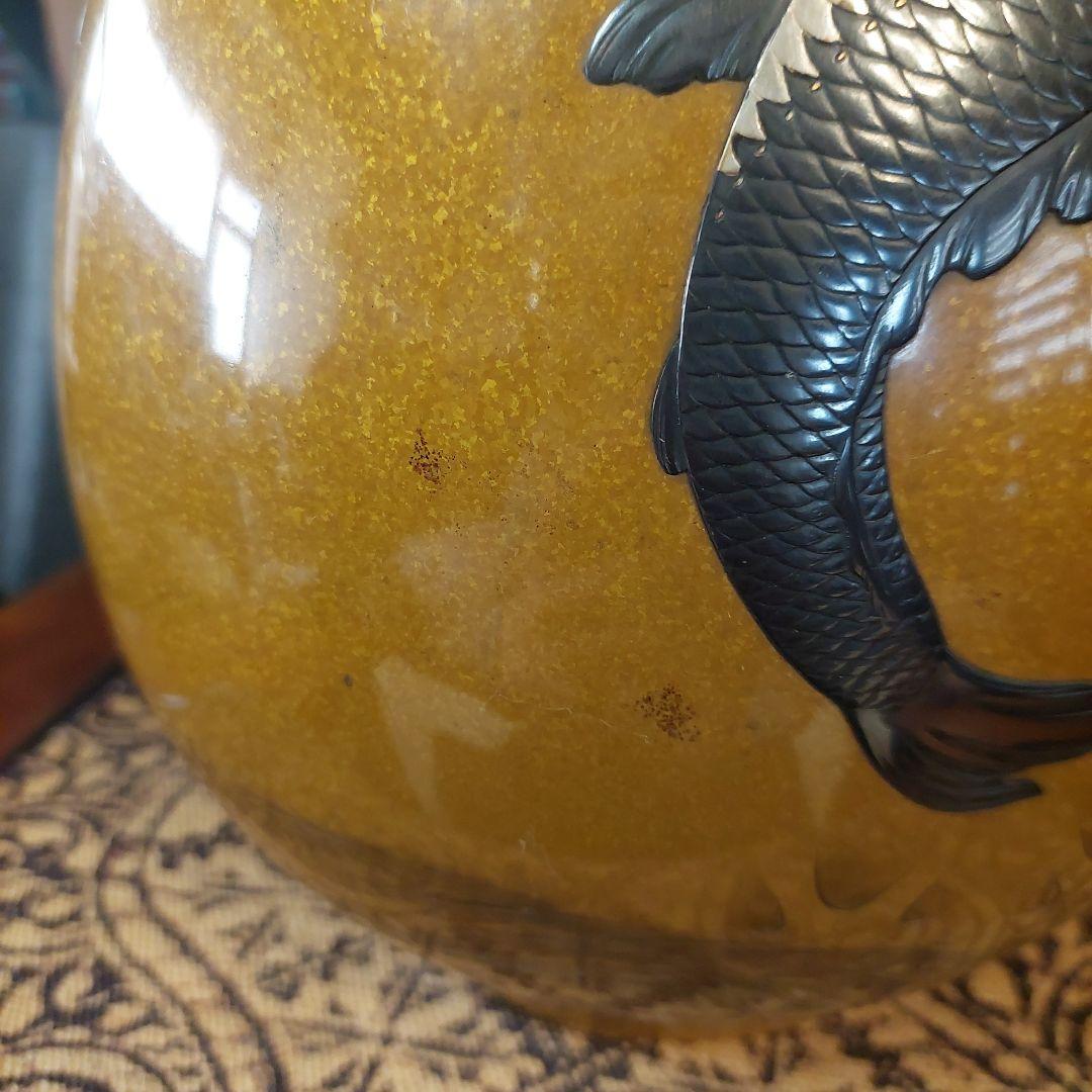 金彩と黒⭐豪華で大きな花瓶⭐金属製？重量感のあり