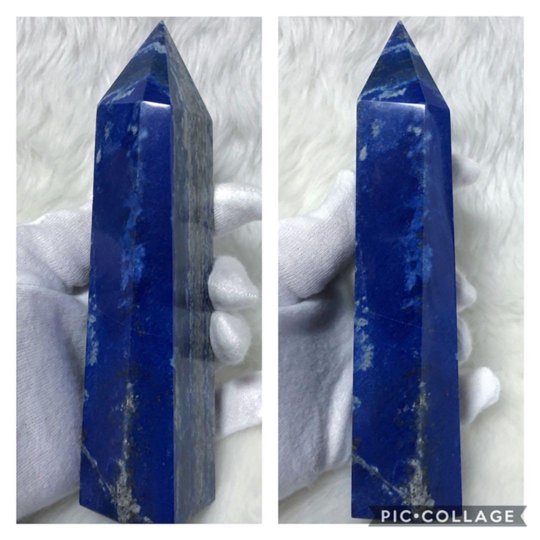 ☆ 綺麗！ラピスラズリ(青金石) 六角柱　468g 天然石　パワーストーン！