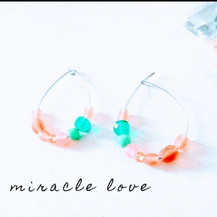 ♡ハンドメイド デザイン ピアス アクセサリー 小粒 ターコイズブルーno39