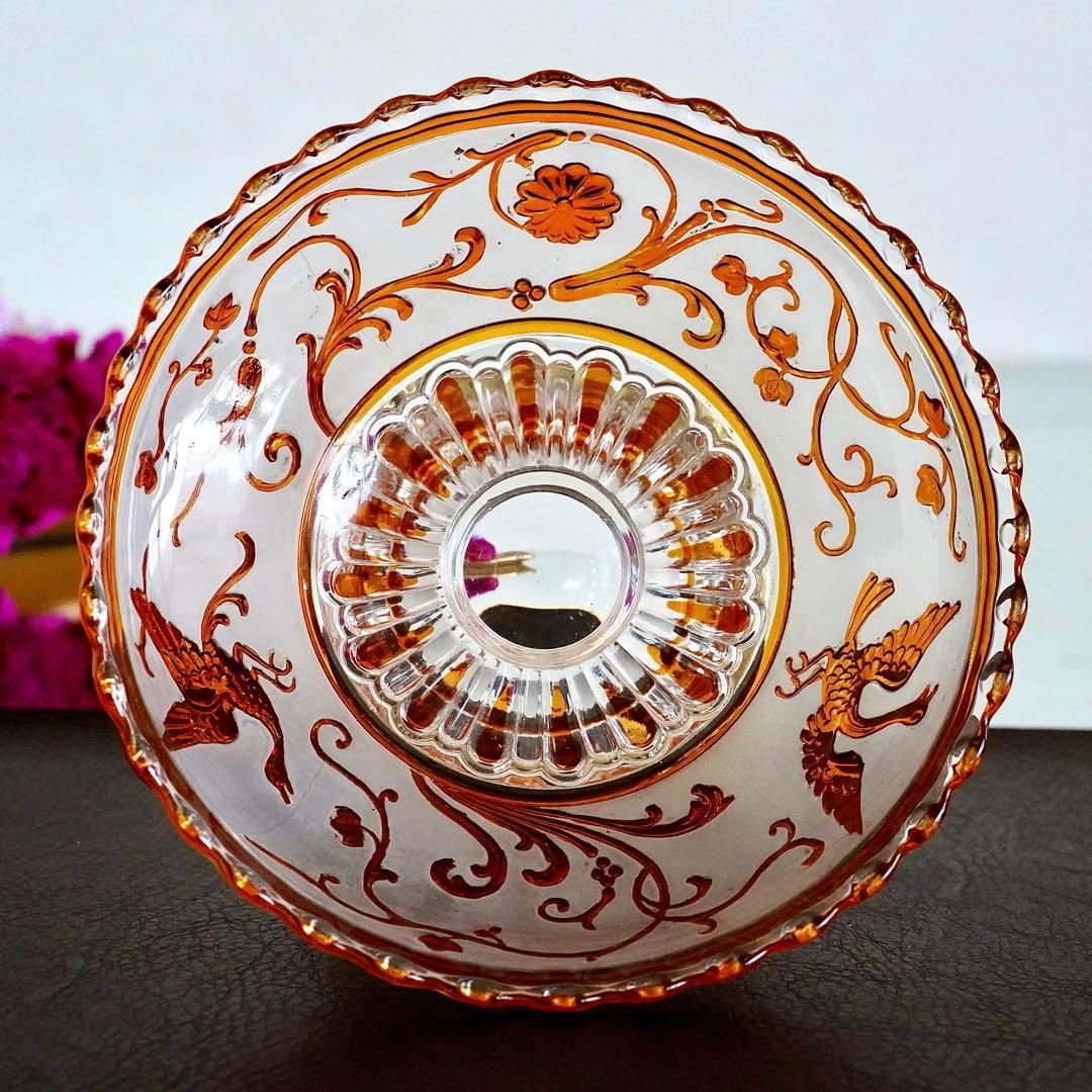 極希少オールドバカラBACCARATルネサンス ブロンズ脚付コンポート/ボウル