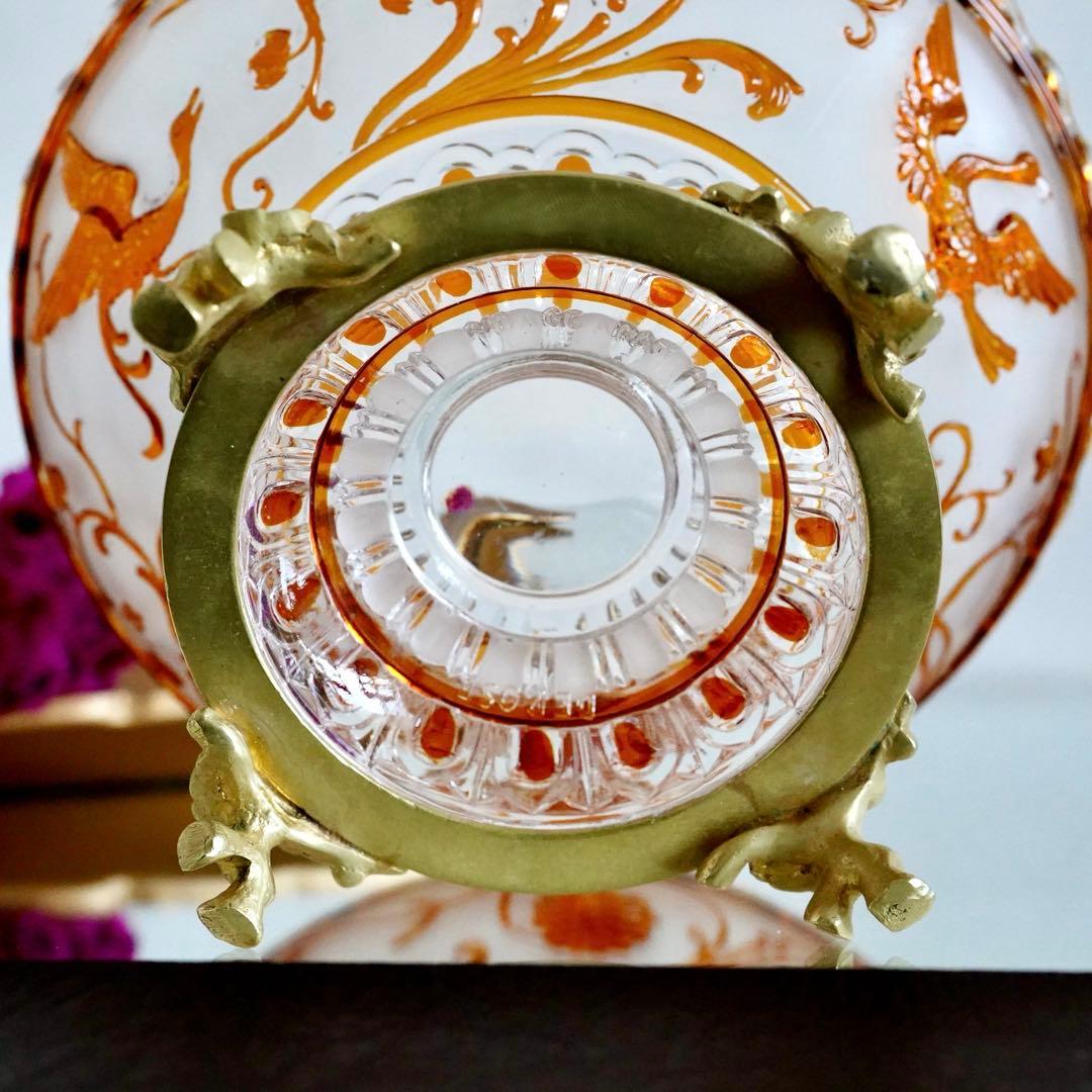 極希少オールドバカラBACCARATルネサンス ブロンズ脚付コンポート/ボウル