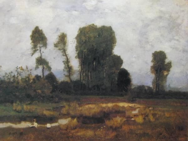 ラースロー・パール、森のはずれ、希少画集画、新品額装付