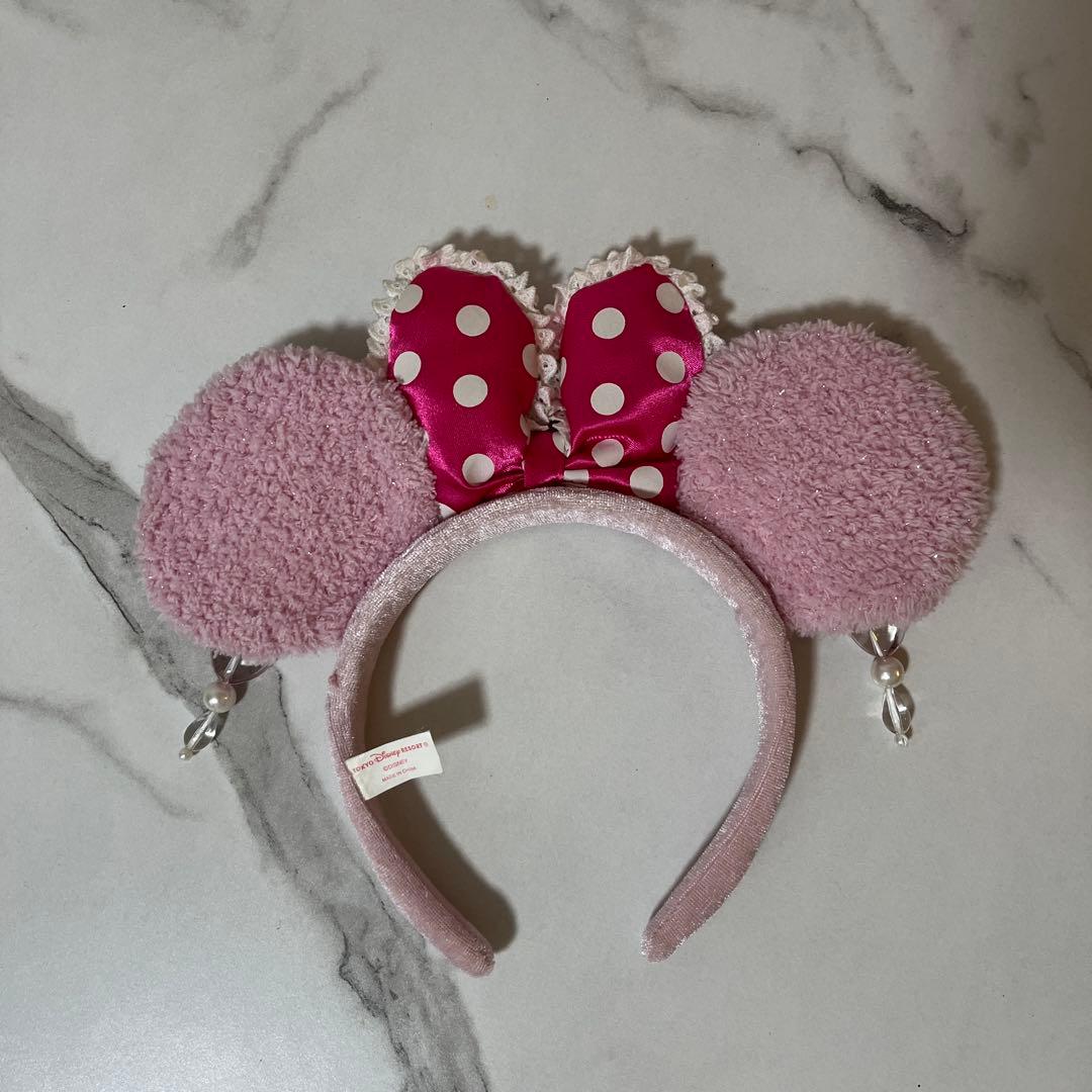 ディズニー ミニー ピンクカチューシャ イヤリング