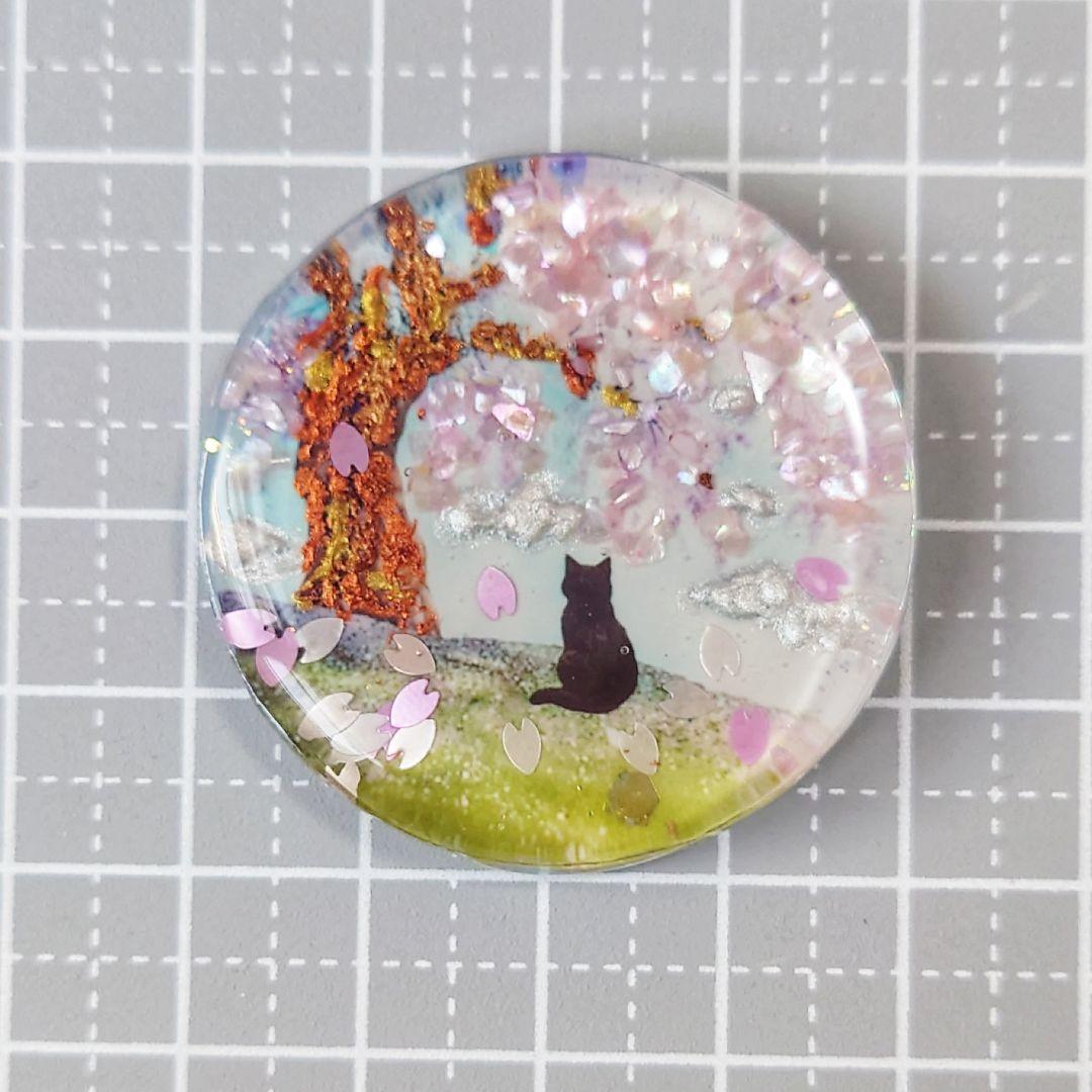 レジン　猫　ヘアゴム　ブローチ　ポニーフック　No.538
