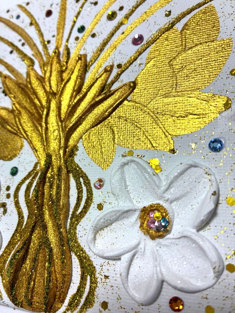 開運絵画　オリジナル　金の成る木　龍神様　龍樹　マルチカラー　金箔
