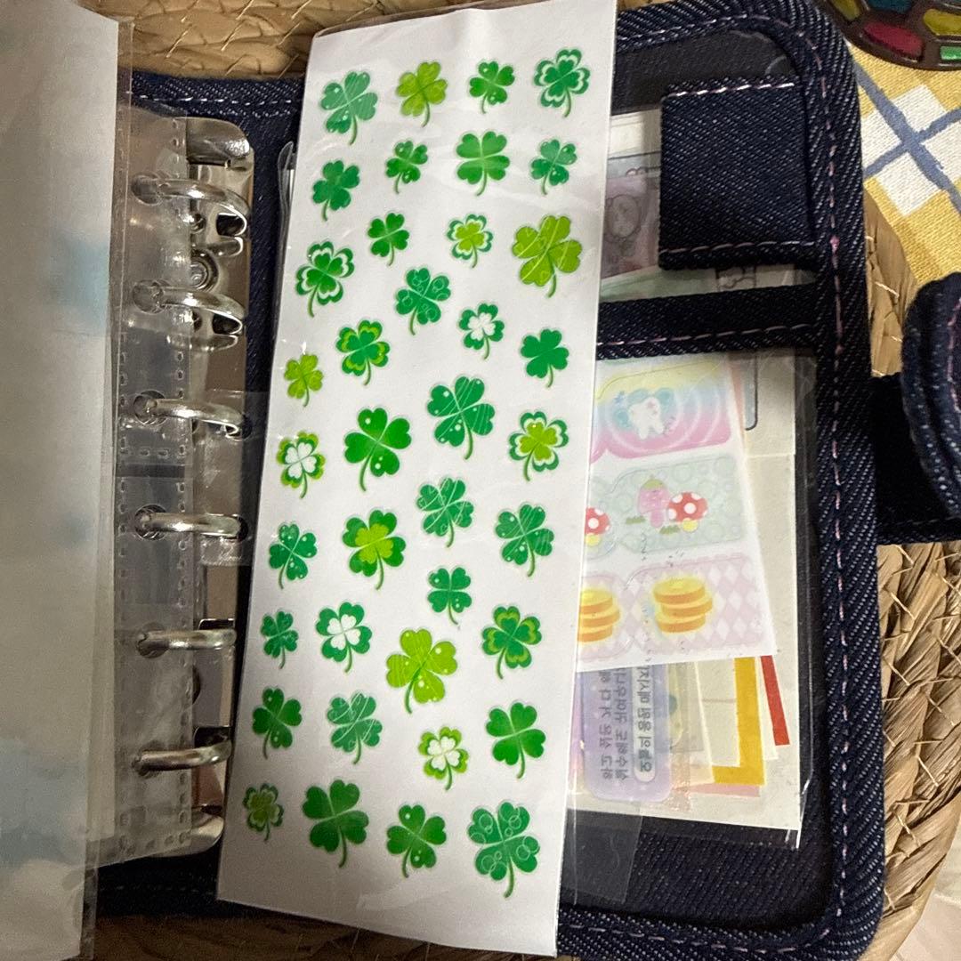 MERING デニムシール帳 A7 クローバー メリング