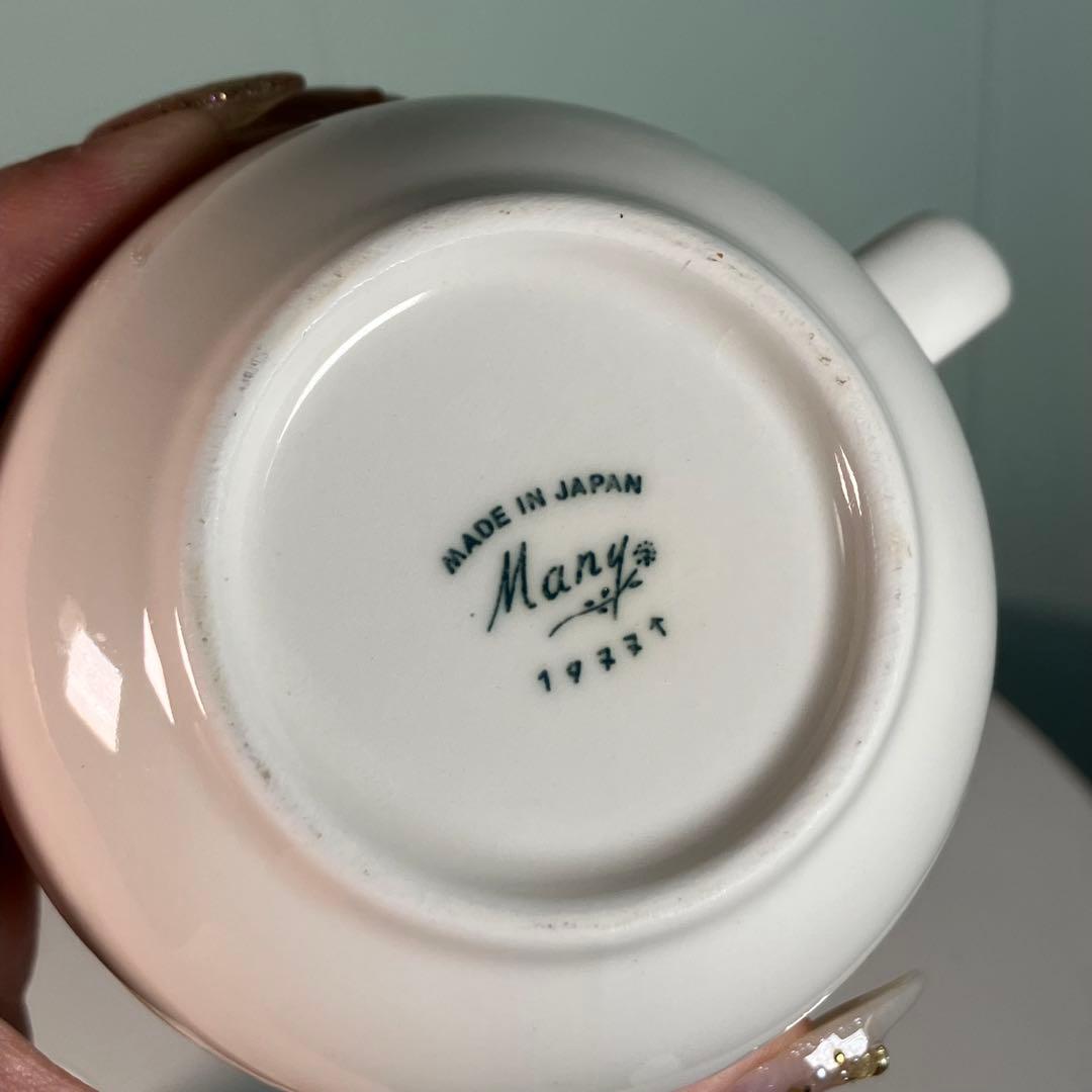 Manyマニーステンシルローズ　モーニング　オーレカップ　カップ&皿　セット