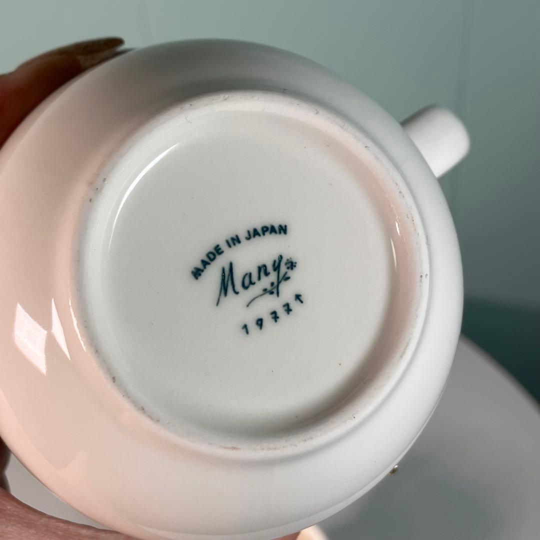 Manyマニーステンシルローズ　モーニング　オーレカップ　カップ&皿　セット