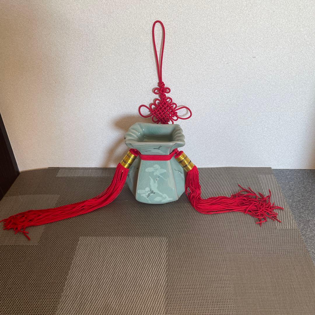 高麗　青磁　小貯金袋