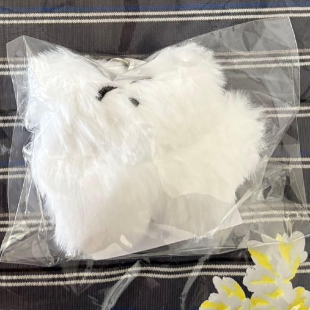 カネコアヤノ ねこぬいぐるみキーホルダー ふわふわ 白