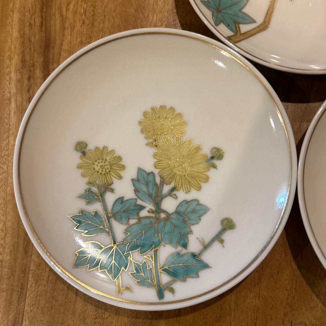 清水焼　松斎陶苑　四季花銘々皿　五枚