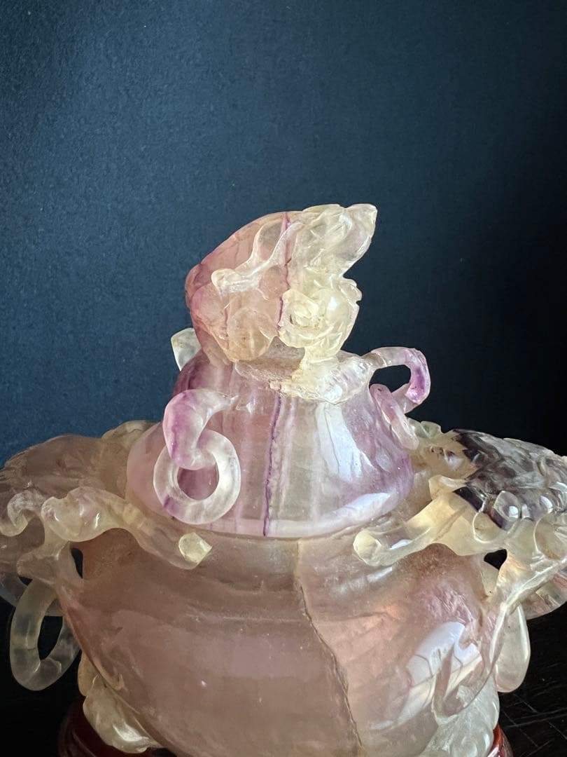 水晶 天然石 香炉 彫刻 古美術