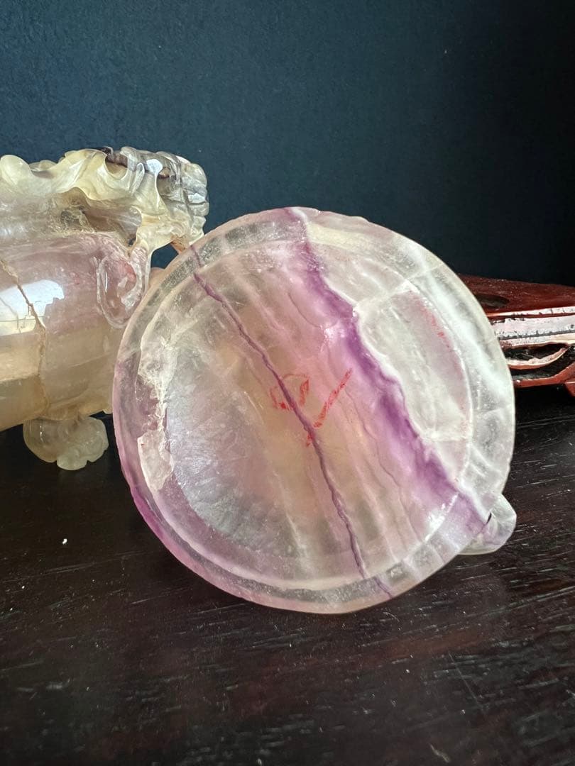 水晶 天然石 香炉 彫刻 古美術