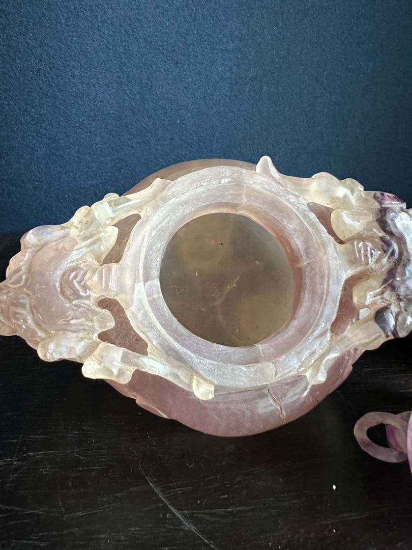 水晶 天然石 香炉 彫刻 古美術