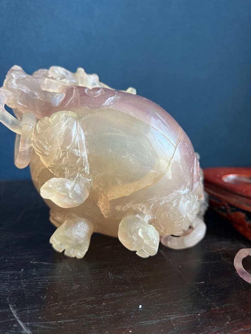 水晶 天然石 香炉 彫刻 古美術