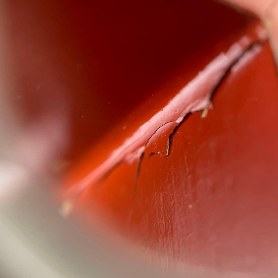 朱塗り　乱れ箱　衣装盆　大型　トレイ　旅館にありそうな木箱　角盆　特大