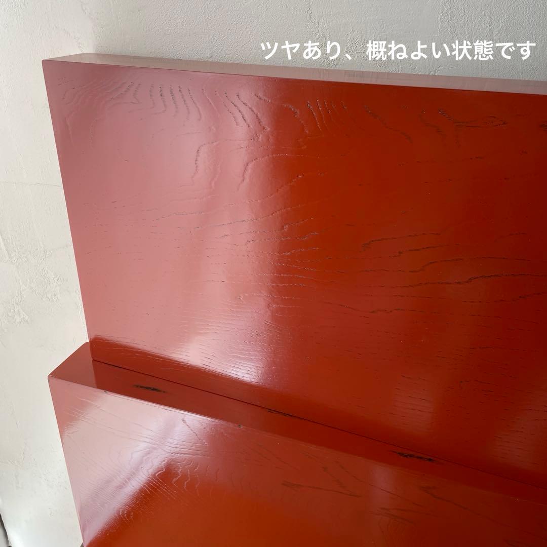 朱塗り　乱れ箱　衣装盆　大型　トレイ　旅館にありそうな木箱　角盆　特大