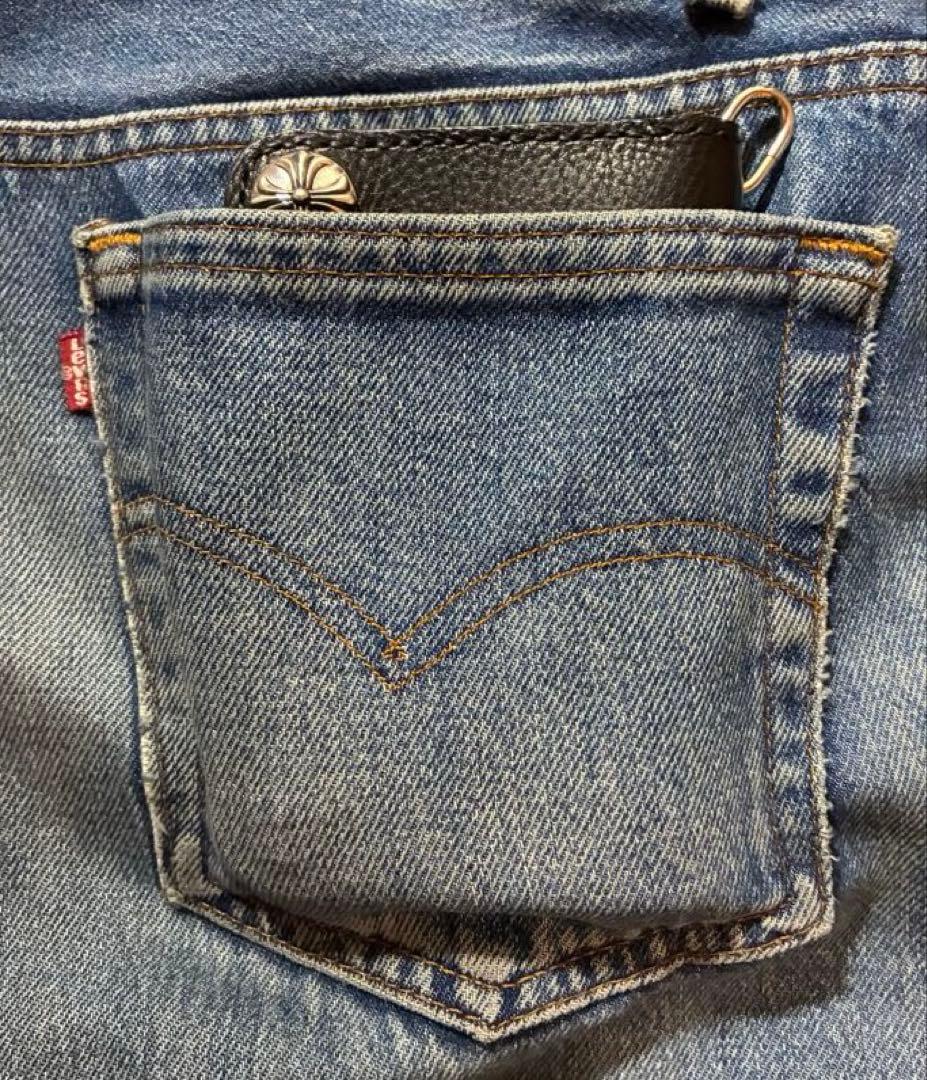 トラッカーウォレット　ミドルサイズ　シルバー925クロスボール　シュリンクレザー