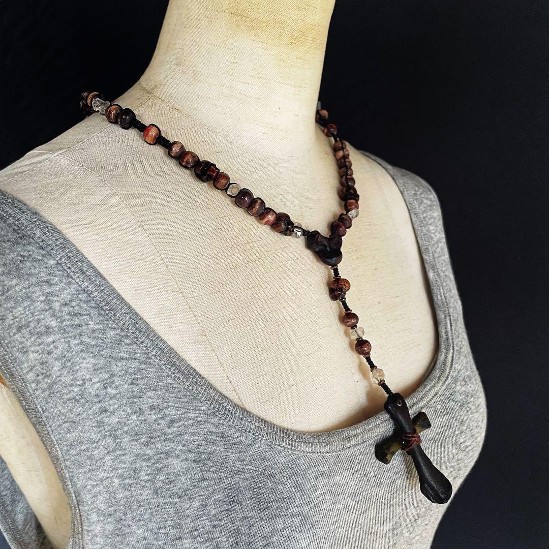 ネックレス・ペンダント Rosary of Darkness \"Real bone Cross\"