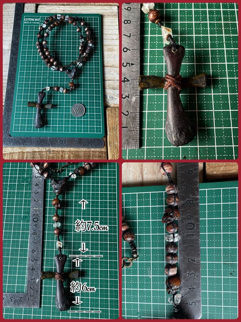 ネックレス・ペンダント Rosary of Darkness \"Real bone Cross\"