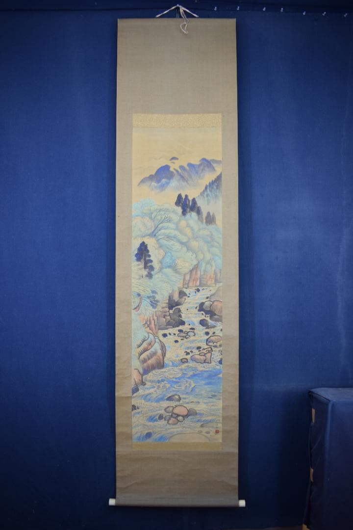 白夷/夏山渓水図/掛軸☆宝船☆Z-629