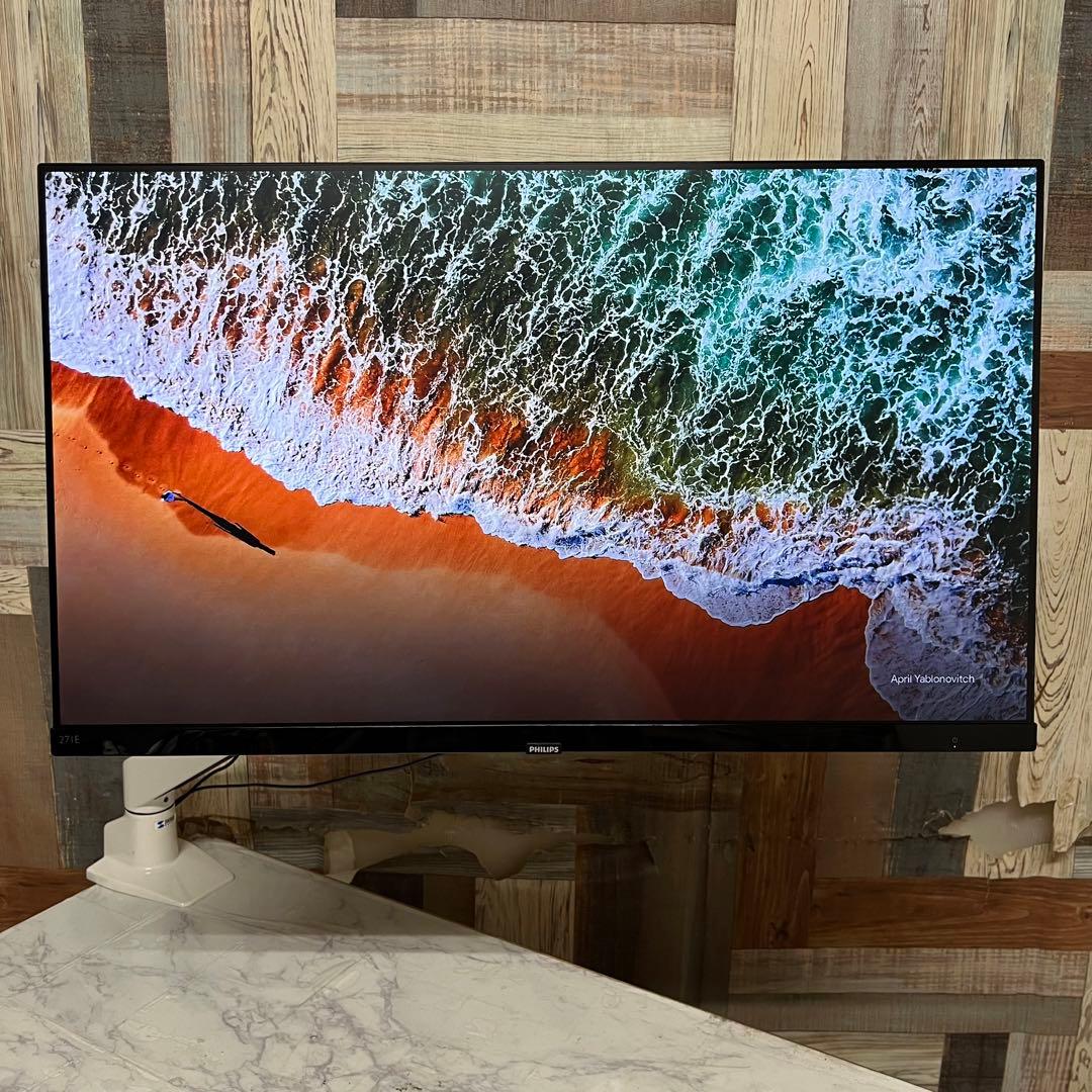 即日受渡❣️全国送料込PHILIPS27型ブルーカットモニターアームスタンド付