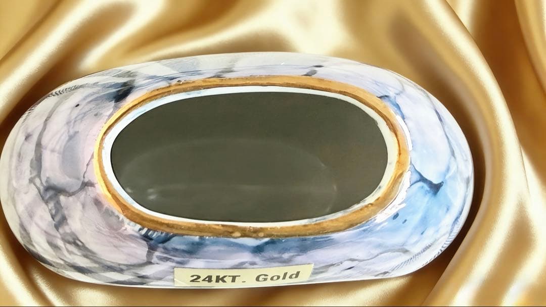 金閣寺風景Chokin Art 24KT 彫金アート置物　花瓶値下げ‼️