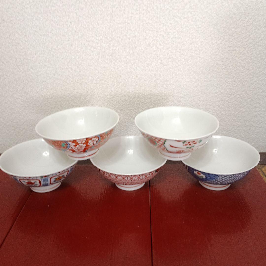 有田焼　藍窯　茶漬揃　5客組　高級茶碗　未使用品　木箱入り