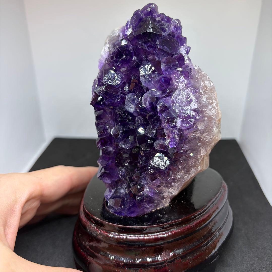 105 天然石 アメジスト クラスター 【台座付き】