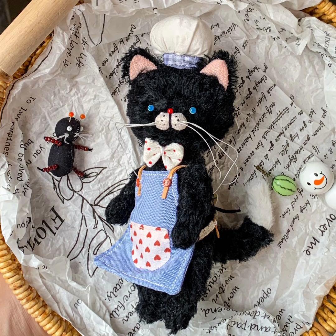 アーティストベア 海外作家様 ハンドメイド ぬいぐるみ 黒色の仔猫 ねこ